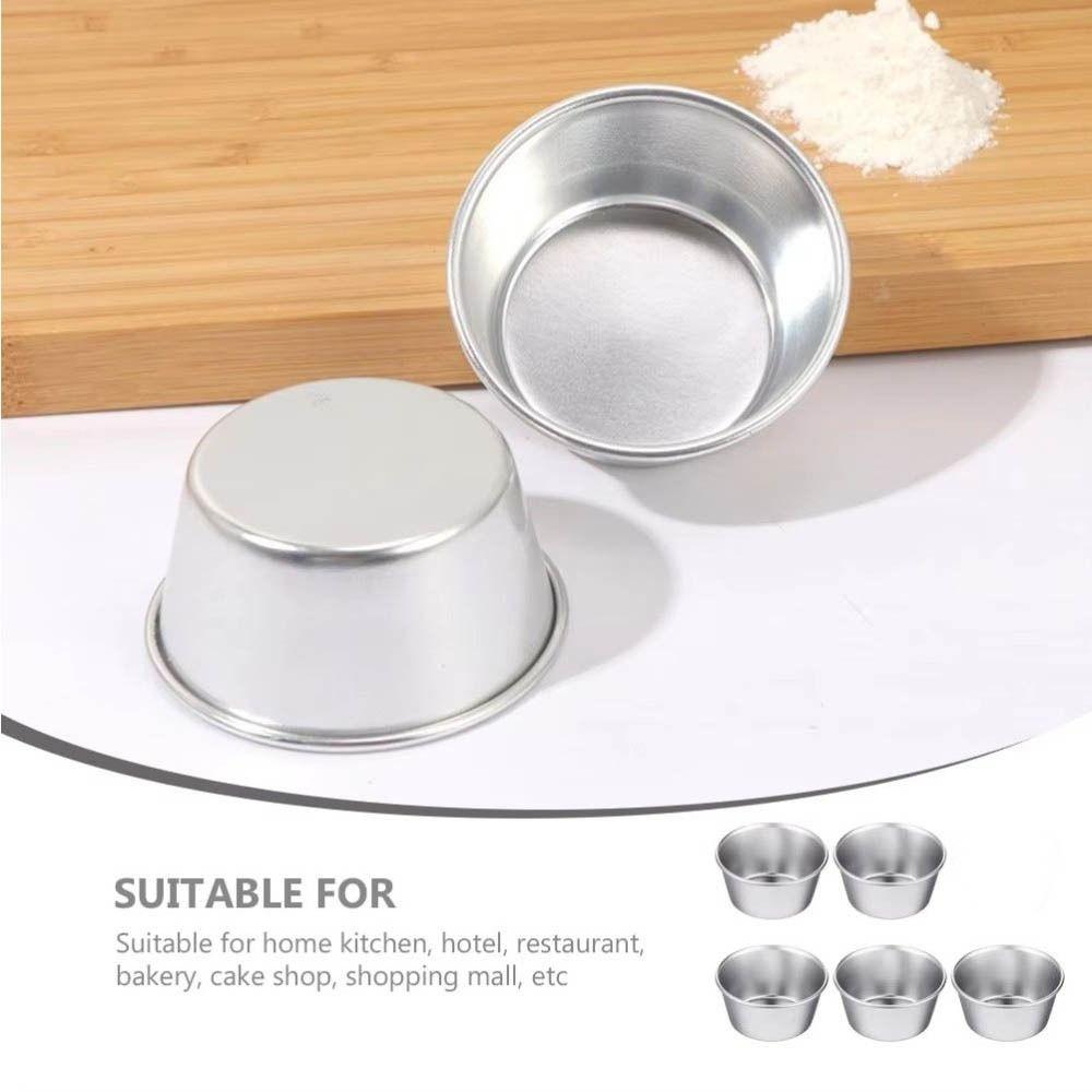 5Pcs Round Shape Eggs Tart Moulds Small Tin Cake Mold Pan Mini Nonstick Cupcakes Cup Baking Mold