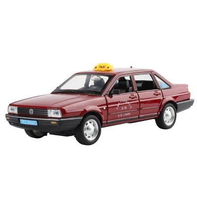 1/24 Santana Alloy Taxi Car Model Diecasts Metal City Taxi Vehicles Car Model Simulation Sound Light Collection Kids Toy Gift