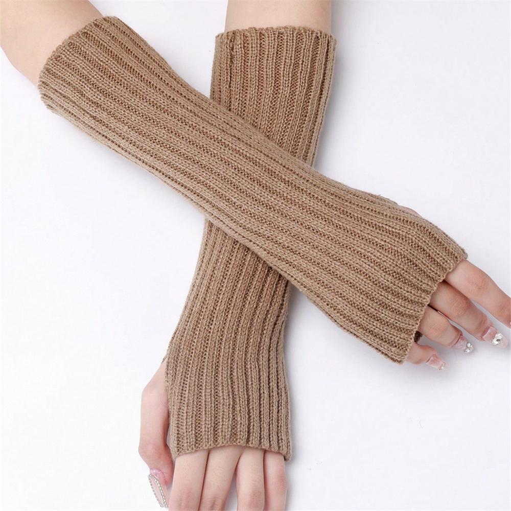Lange Fingerlose Handschuhe Damen Fäustling Winter Armstulpen Gestrickte Ärmel Fein Lässig Weich Mädchen Goth Kleidung Punk Gothic Handschuh