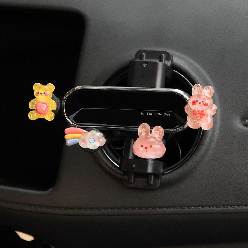 Car Phone Holder Car Navigation Special Cute Car Fixed Round Horizontal and Vertical Air Outlet Universal Mobile Phone Holder