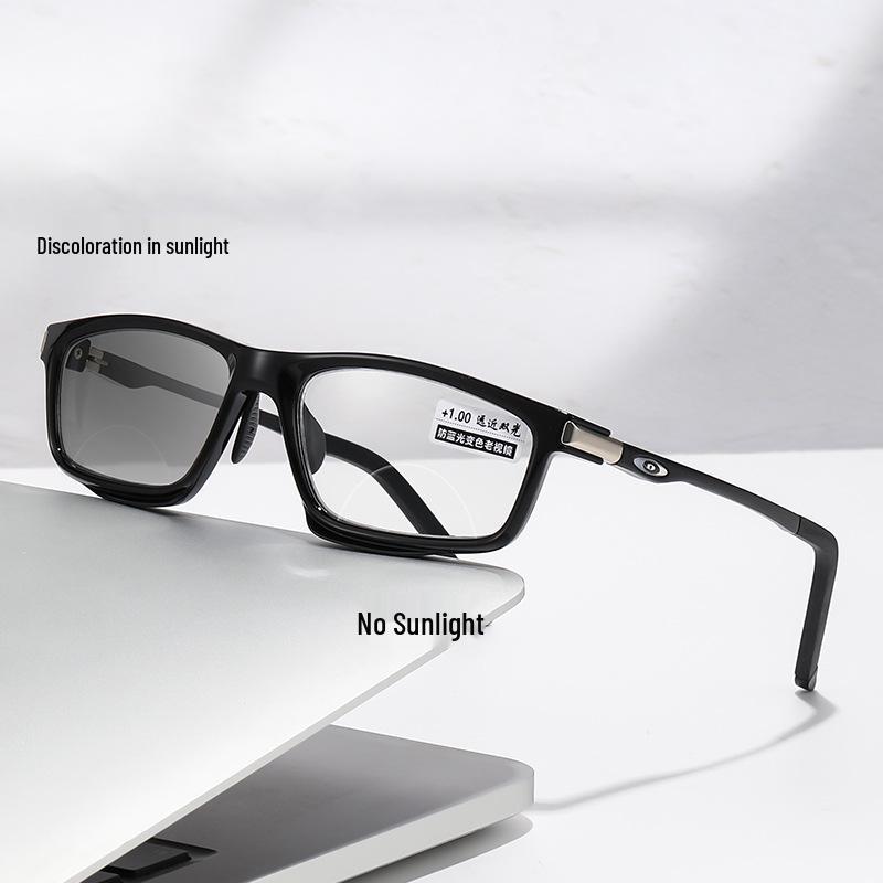 Photochromic Dual-Light Reading Glasses - Trendy Anti-Slip Aluminum-Magnesium Design for Men & Women