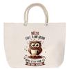 Beach Bag - PLANETEE - Nélya Owl - Rope Handle - Large Size - Multicolored Cotton
