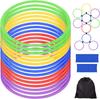 JESSFAR Hopscotch 28cm Set of 15 Hopscotch Rings for Indoor and Outdoor Training Speed Balance Practice Ring 5 Storage Bag Included Play, Exercise,