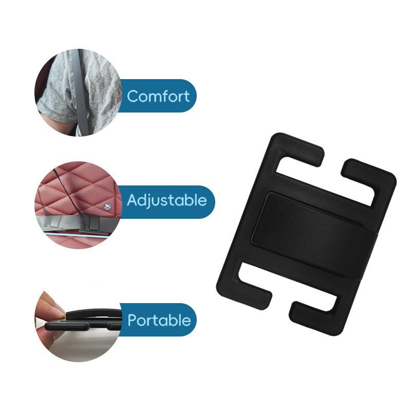 Black Safety Seat Belt Adjuster Car Accessory For Improves Comfort Driving