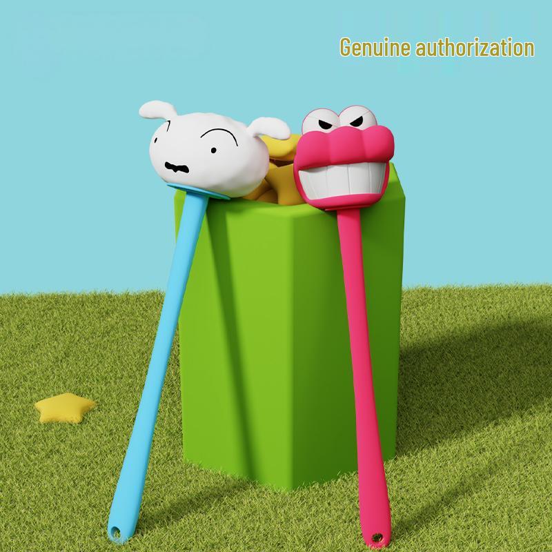 Crayon Shin-chan Cartoon Silicone Massage Hammer with Extended Handle for Relaxation and Decompression