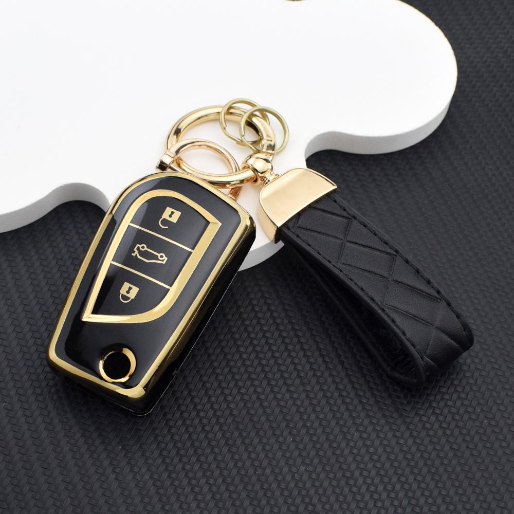 Shockproof Soft Tpu Flip Key Case Shell Fob For Toyota Camry Rav4 Corolla C-Hr Auris Yaris Aygo Avensis Verso Scion Im Key Bag