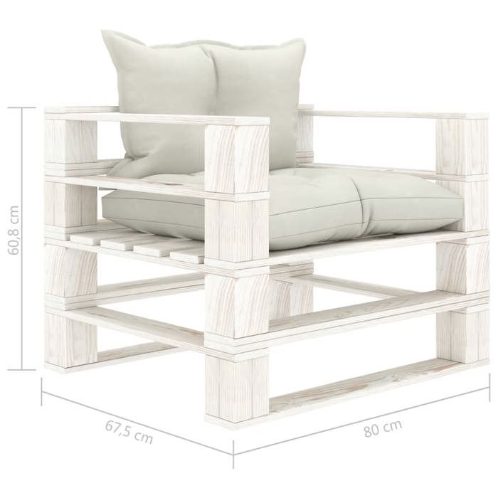VidaXL Canapé palette de jardin avec coussins beige Bois 3052420