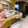 iPhone16 mobile phone case transparent blue rose MagSafe magnetic suction Apple 17Pro small fresh anti-drop protective case