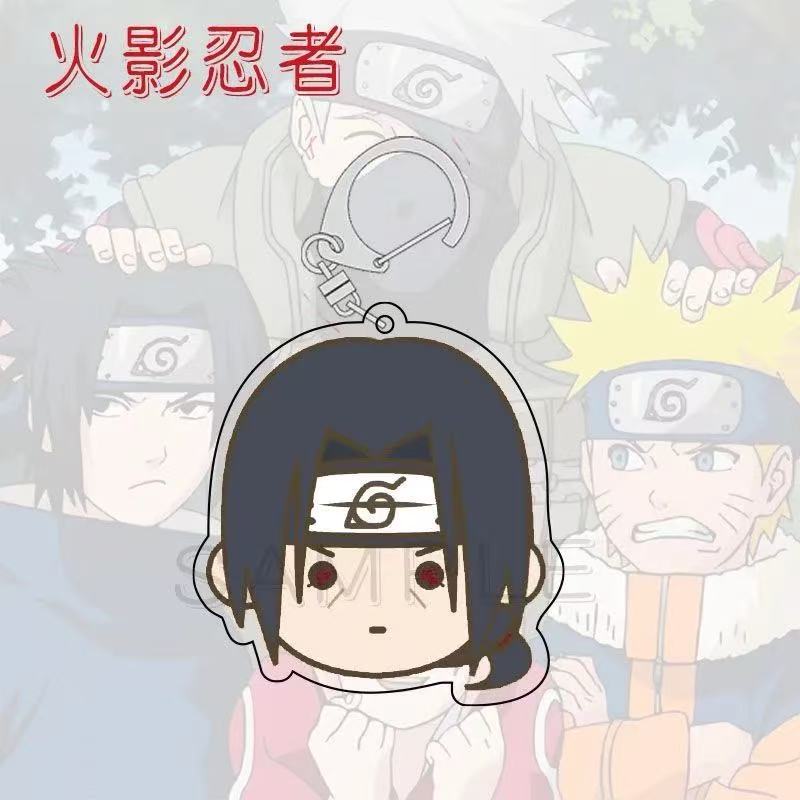 Anime Naruto Acrylic Keychain Accessaries Uzumaki Naruto Cartoon Keyring