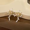 Diamond Fireworks Flowers Exaggerated Design Stud Earrings Fashion Niche Simple Cold Wind Temperament Earrings