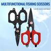 Anti-slip Grip Braid Line Cutter Double Serrated Luya PE Scissors  Saltwater Fishing