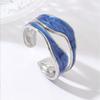 Geometrischer High-End Tropföl Breiter Offener Ring