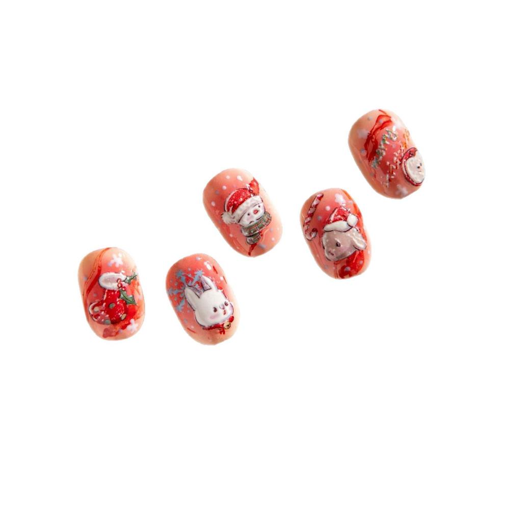 3D Christmas Nail Art Stickers: Snowman, Tree, Snowflake, Rabbit Decorations
