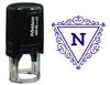 Printtoo N Alphabet Swirl Border Triangle Monogram Initial Self Inking Rubber Stamp Office