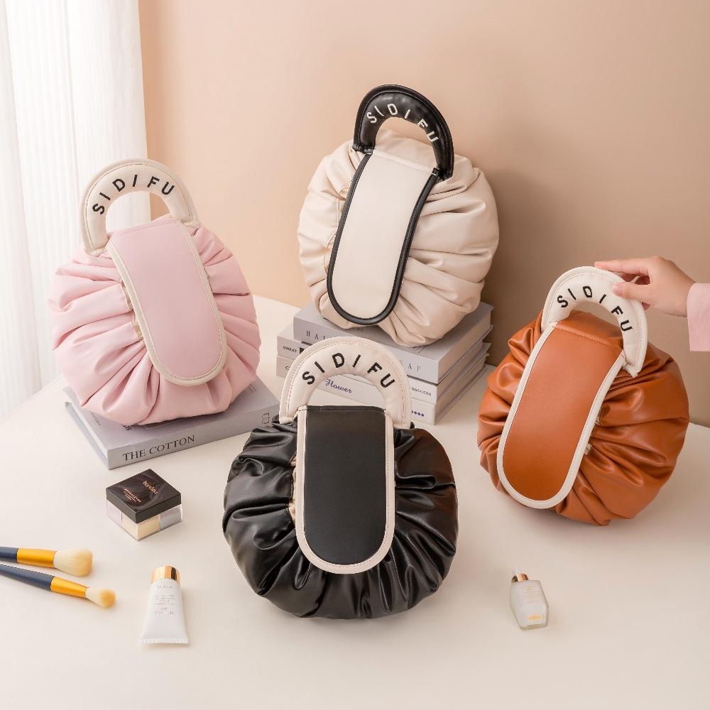 Trendy Large Capacity Waterproof Travel Makeup Bag Drawstring Foldable Bag Wash