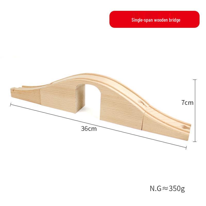 Magnetic Wooden Train Bridge Blocks for Kids - Compatible with All Brands