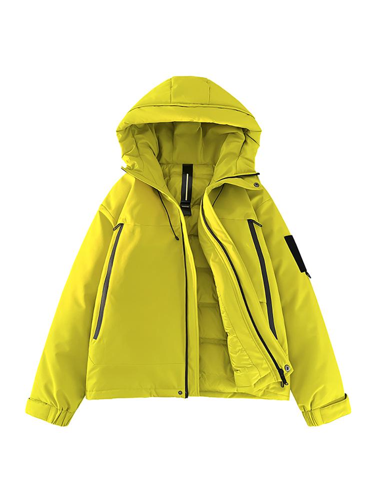 Unisex White 90% Duck Down Hooded Winter Jacket - Warm, Versatile, and Thickened for Youth Casual Wear