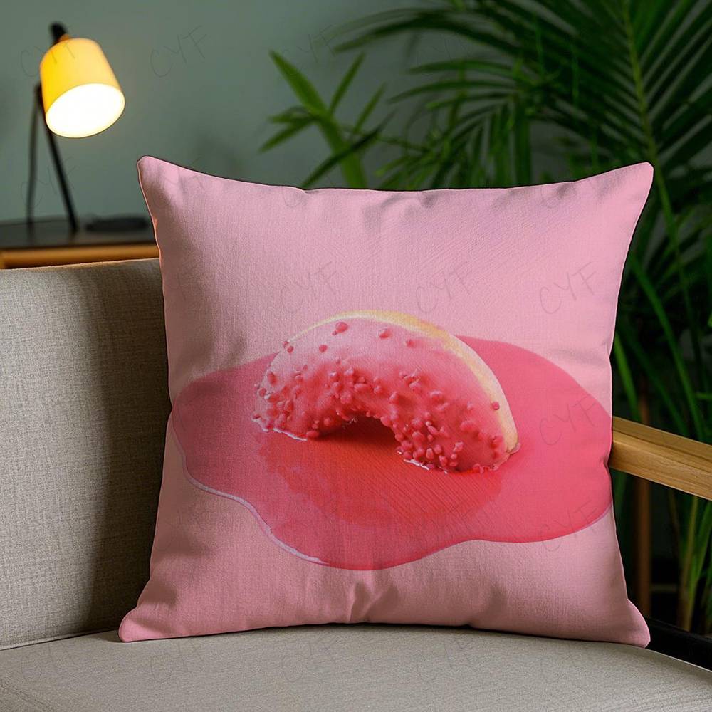 Sweet Donut Cute Anime Pillow Case Custom Printed Brushed Fleece Pillow, Baby Skin-Touch, Eco-Friendly Dye-Sublimation Cushion F