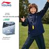 Li-Ning Kids' Hooded Fleece-Lined Water-Resistant Softshell Sports Jacket