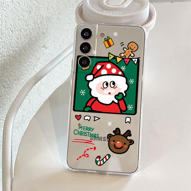 Clear Case For Samsung Galaxy S22 S20 FE S21 Plus S10 Lite S9 S8 S10e Note 20 Ultra 10 Lite 9 Phone Cover Snowman Christmas Cute