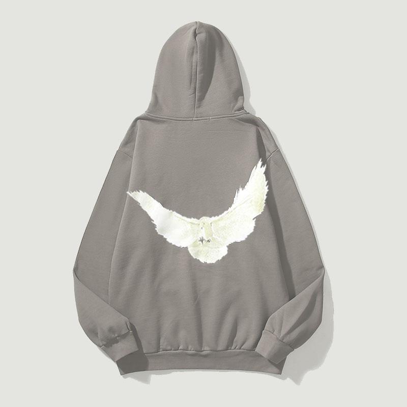 

Новий бренд Kanye West Hoodie 2023 року Вуличний одяг унісекс, бавовна, унісекс, пуловер і вовна з принтом голуба L