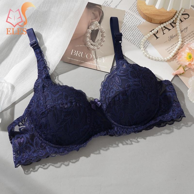 Sexig Underkläder Lingeri Ultratunn Bomull Spets BH Djup V Push Up BH Andningsbar BH