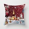 Christmas Cartoon Hand-Drawn Decorative Pillow Cover 45x45cm Living Room Car Holiday Home Decor