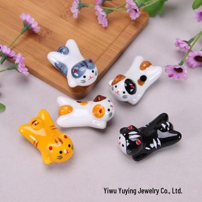Ceramic Cat Chopstick Rest & Pen Holder Ornament