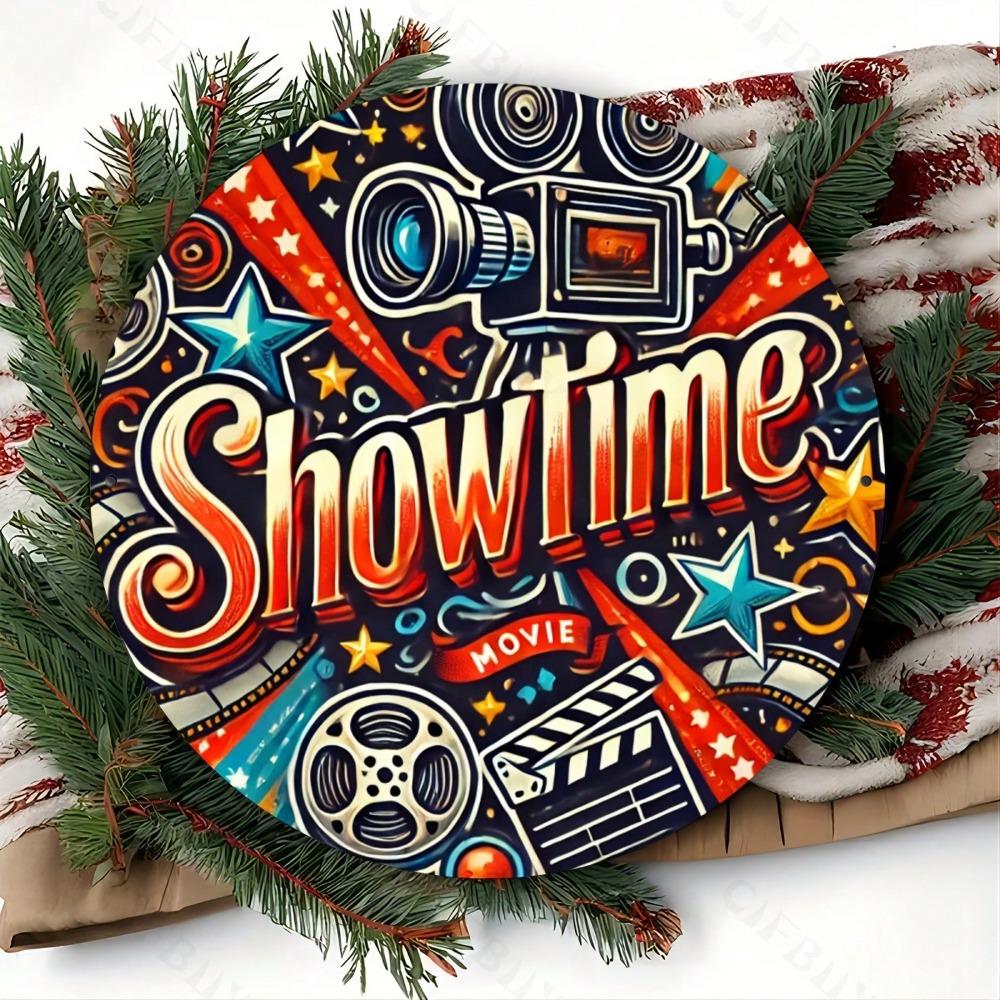 ShowTime Metal Wall Art Reusable Round Sign Home Kitchen Decor 8 Inch Diameter