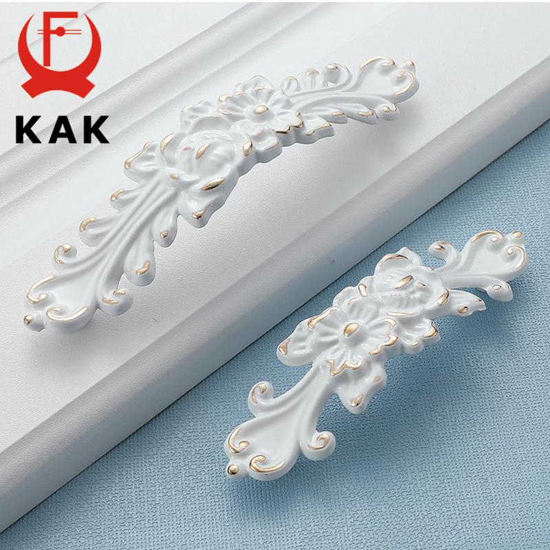 KAK Ivory White Kitchen Cabinet Handles European Style Cupboard Door Pulls Drawer Knobs Fashion Solid Furniture Handle Hardware