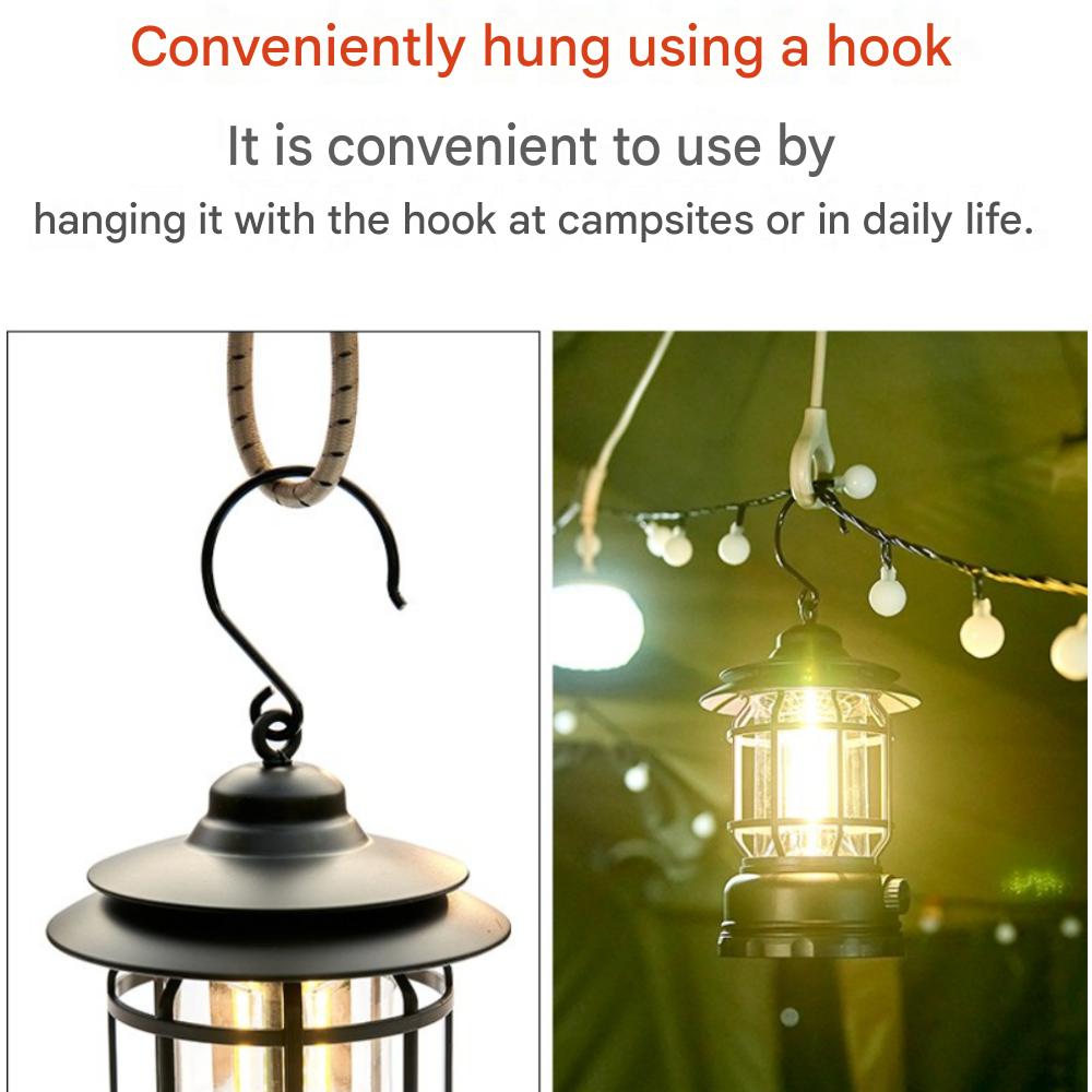 Hanging Rechargeable LED Camping Lantern, (Black)