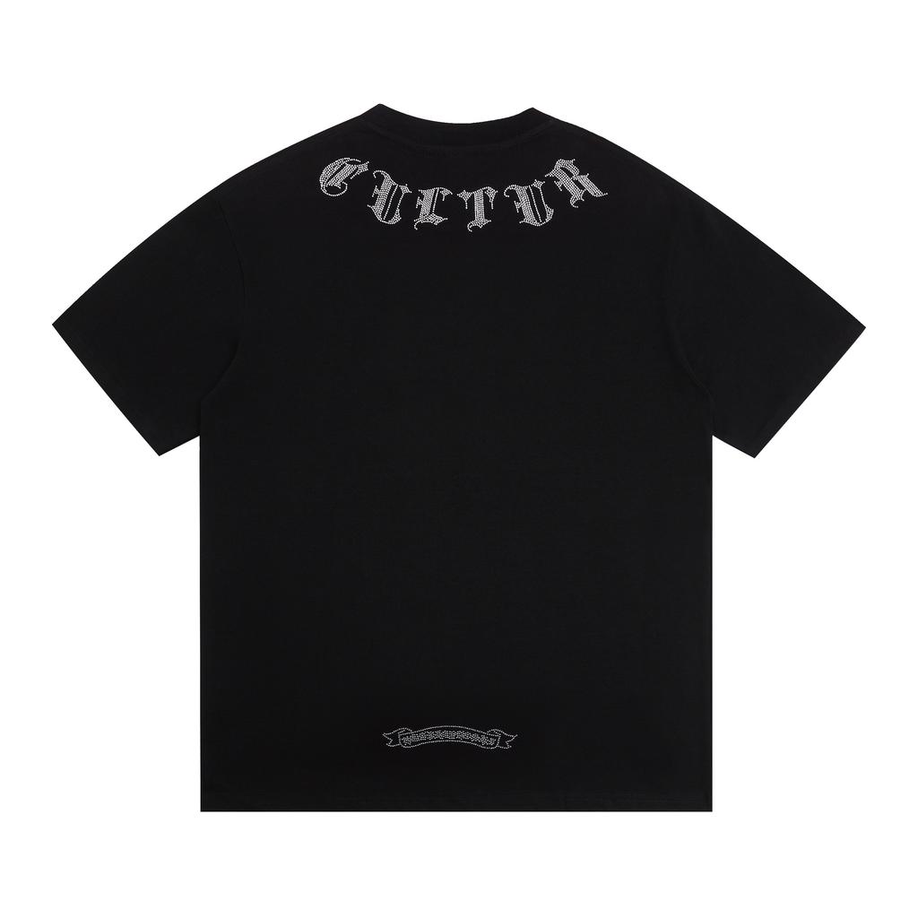 1958 CHROME HEARTS 2025 Summer New High Quality Cotton Round Neck Loose Large Size Men's and Women's T-shirt Couple T-shirt