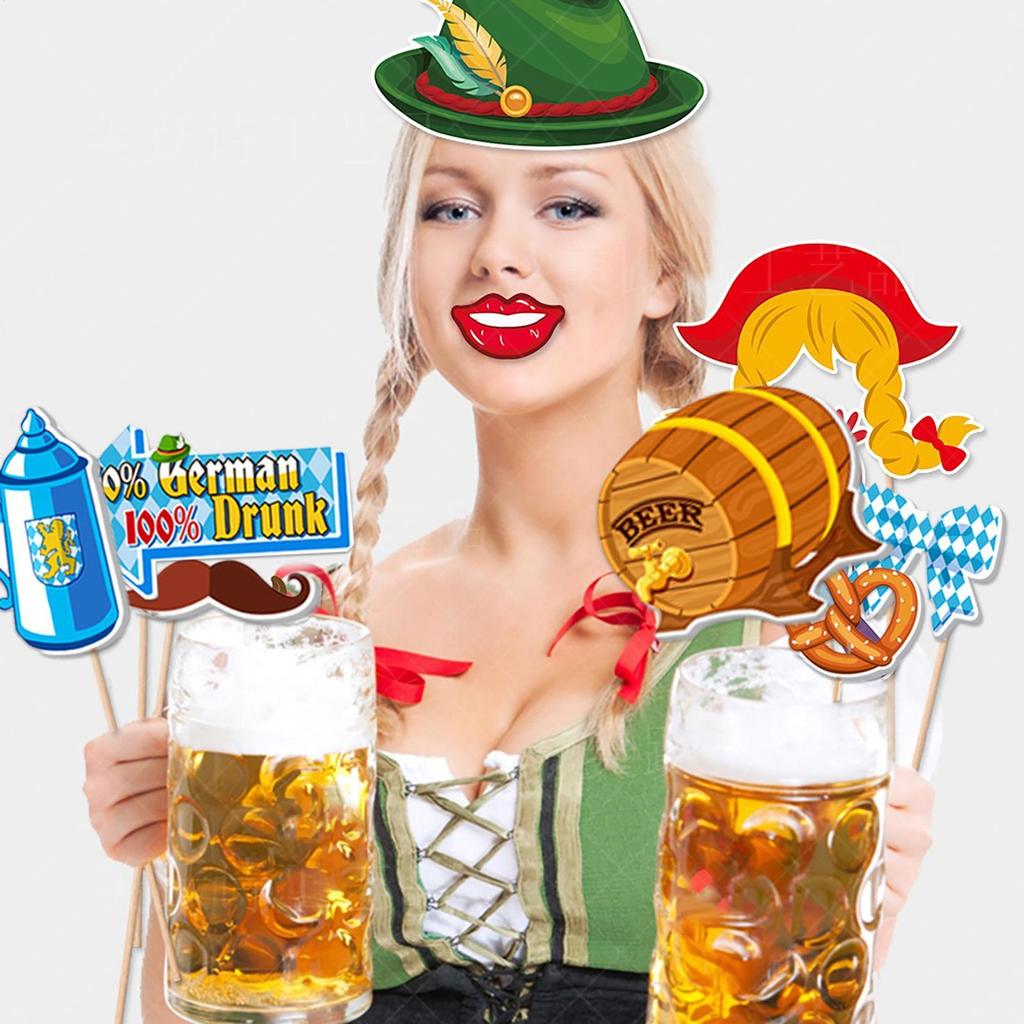Oktoberfest Selfie Props Beer Festival Oktoberfest Funny Photo Props Colorful Traditional Germany Accessories Party Decoration