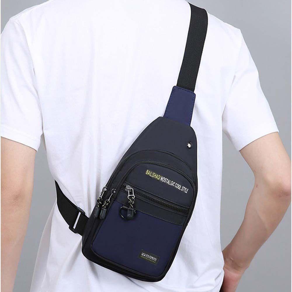 Large Capacity Mobile Phone Bag Multipocket Sports Chest Bag Casual Male Chest Bag  Outdoor
