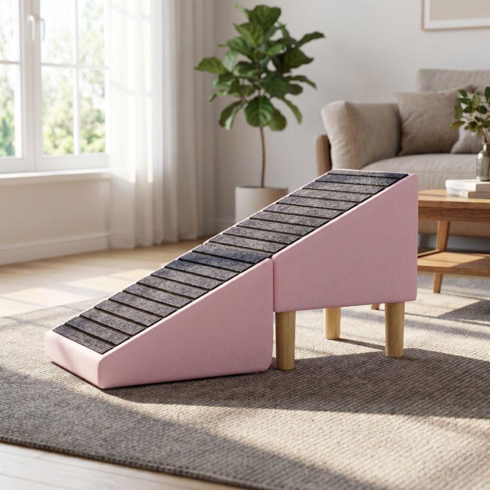 Safety Foldable 2-in-1 Dog Stairs Solid Wood Removable Pet Steps Non-Slip Waterproof Pet Ladder for Elderly Dogs