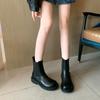 Fat mm Chelsea Short Boots Flat Cigarette Boots Martin Boots Thick Legs Big Tube Large Size Women's Shoes