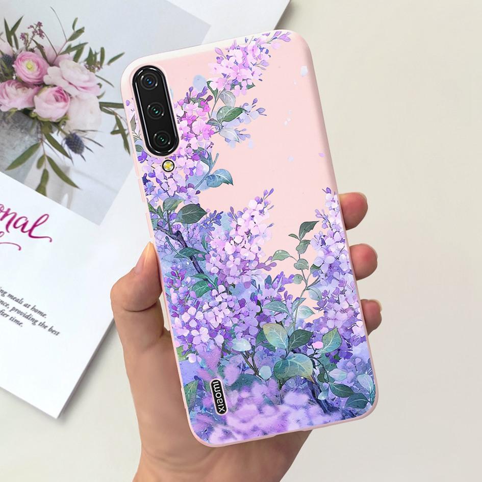 For Xiaomi Mi 9 Case Mi 9 Lite Back Cover Fashion Flower Slim Soft Silicone Funda On Xiaomi Mi 9 SE Mi9 Mi 9Lite Shockproof Capa