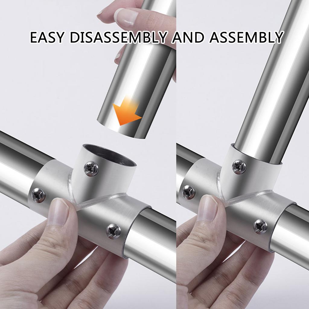 Set of 10 Stainless Steel Pipe Clamps Handrail T Joint Accessories Heavy Duty Stainless Steel T Fittings for Tubing