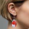 Canada Day Flag PU Earrings, Fashion Earrings, Lightweight Dangle Earrings, National Flag Gift, Canada Maple Leaf Jewelry, Party Accessories