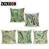 Tropical Green Plant Leaf Cactus Palm Polyester Pillow Case Sofa Home Decoration Cushion Cover Pillowcase for Living Room