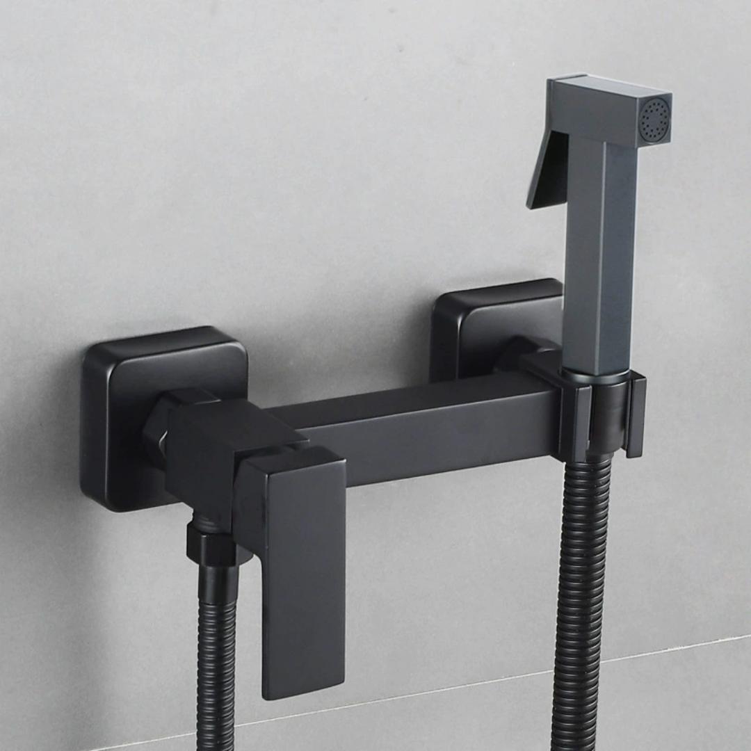 Rose Gold Toilet Bidet Faucet Set Hot Cold Bathroom Toilet Shower Blow-fed Spray Gun Nozzle Bidet Faucet Brass Bathroom Hardware чёрный