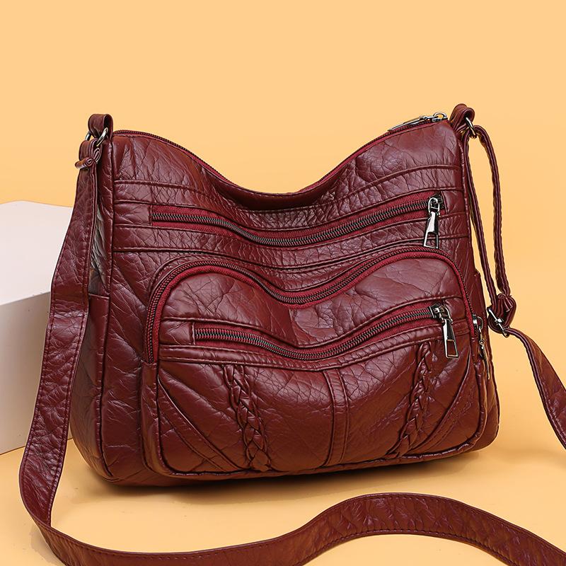 Fashionable Crossbody Single-shoulder Bag, PU Retro Color Goddess Tote Bag
