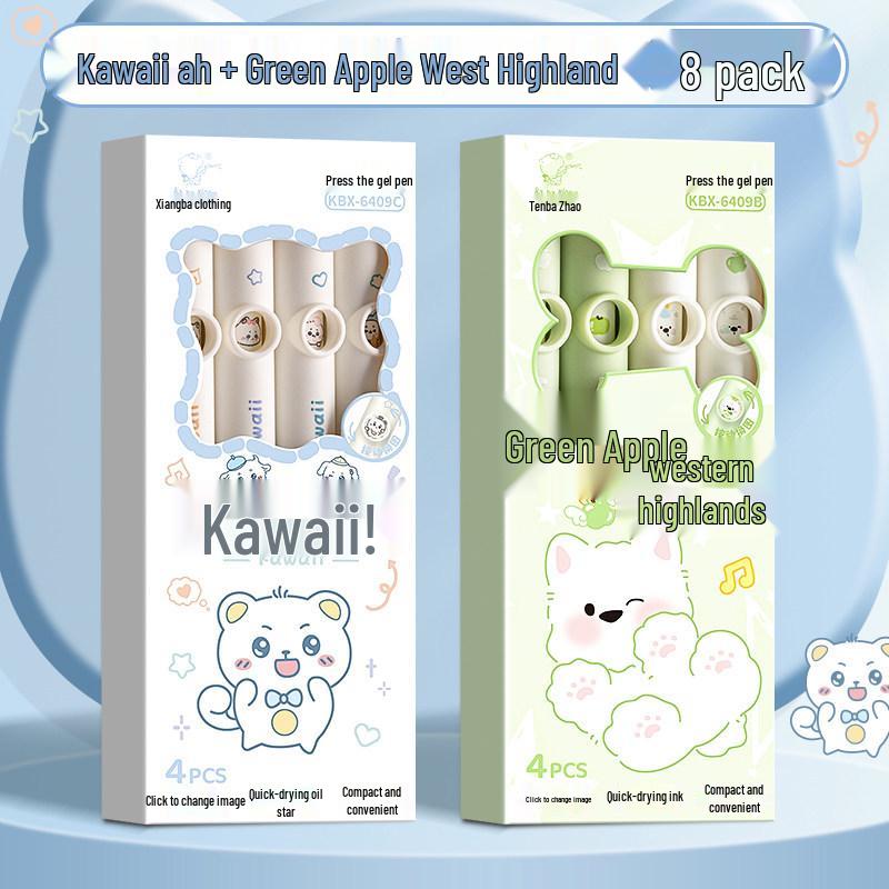 Adorable Cat Face-Changing Pen: Creative Q&A Wind-Up Head Pen, Perfect for Primary Students - Black Ink, Pack of 20