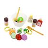 Wooden Play Salad Set Fine Motor Skill Counting Realistic Pretend Salad Play