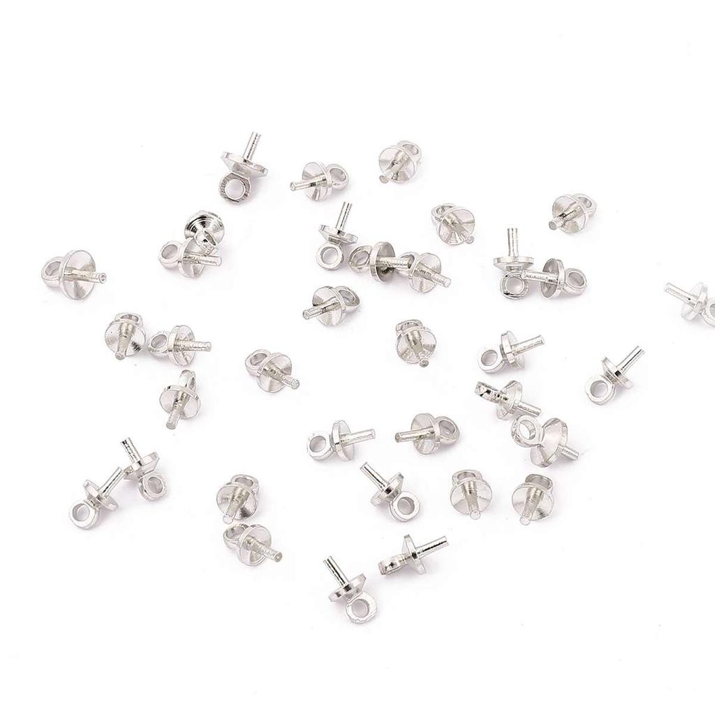 50pcs/Bag Hanging Cap Claw Nails Copper Material Rhodium Plating Pendant Making DIY Fashion Jewelry Accessory