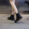 Summer 2025 New Korean Version Versatile Breathable Leather Women's Shoes Platform Casual Martin Boots Women's Black Short Boots Women's Tide