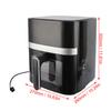 5QT Oilless Fryer Black Large Capacity Visual Window Color Display Fully Automatic Electric Fryer Cooker Chicken French Fries