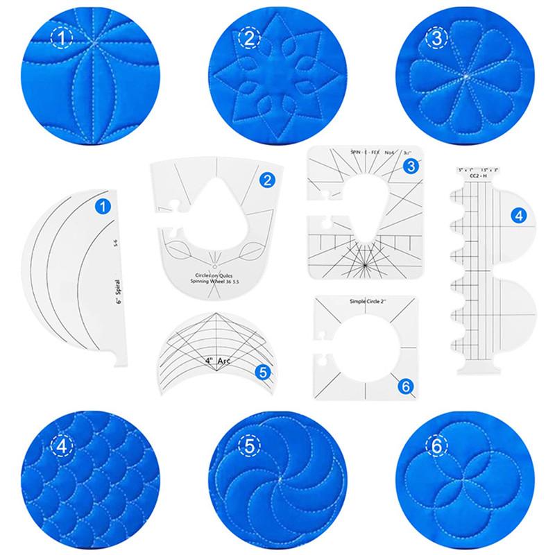 6pcs Multifunctional Patchwork Ruler Quilting Ruler Templates Set DIY Apparel Sewing Supplies Quilter Ruler Sewing Stencil Tool