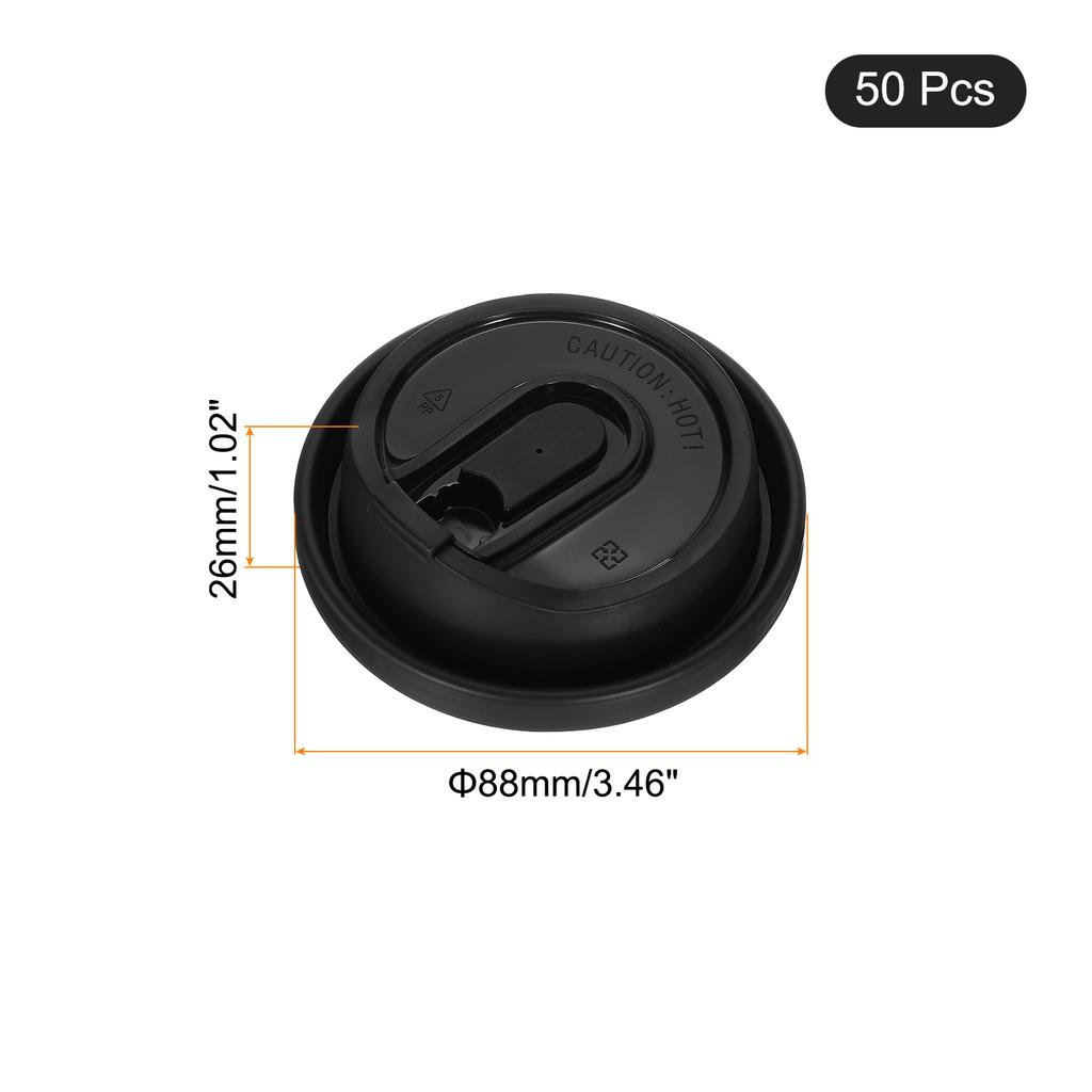 50 Stück Einweg-Kaffeebecherdeckel 88mm/89mm/92mm Plastikdeckel für 10/12/16OZ Kaffeebecher für kalte und heiße Getränke Milchtee