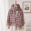 Qianniao plaid autumn and winter warm and cold scarf shawl commuting versatile couple tassel imitation cashmere scarf